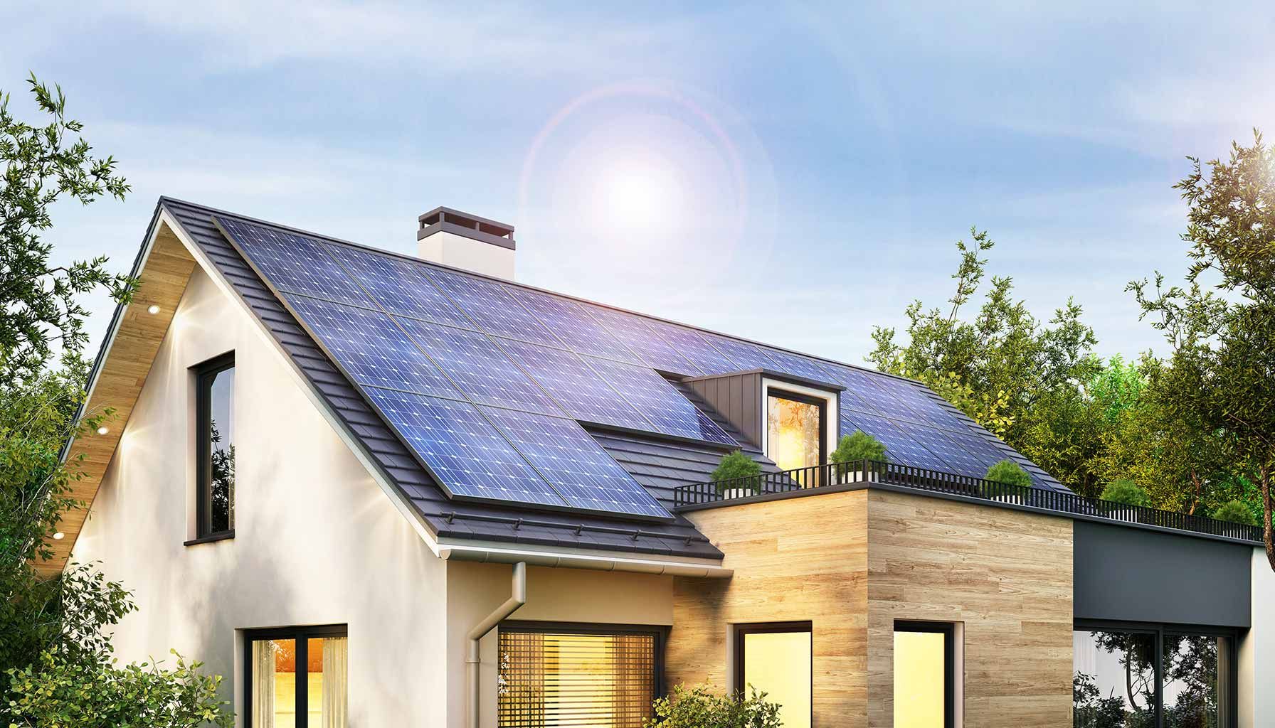 Haus mit Solardach